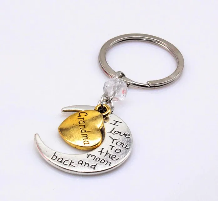 Valentine′s Day Gift Love Moon Shape Mom Keychain