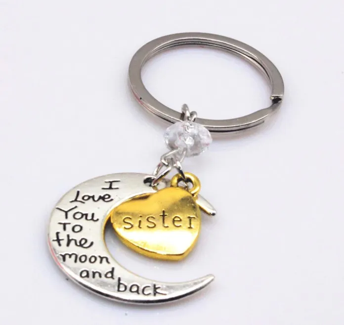 Valentine′s Day Gift Love Moon Shape Mom Keychain