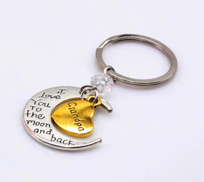 Valentine′s Day Gift Love Moon Shape Mom Keychain