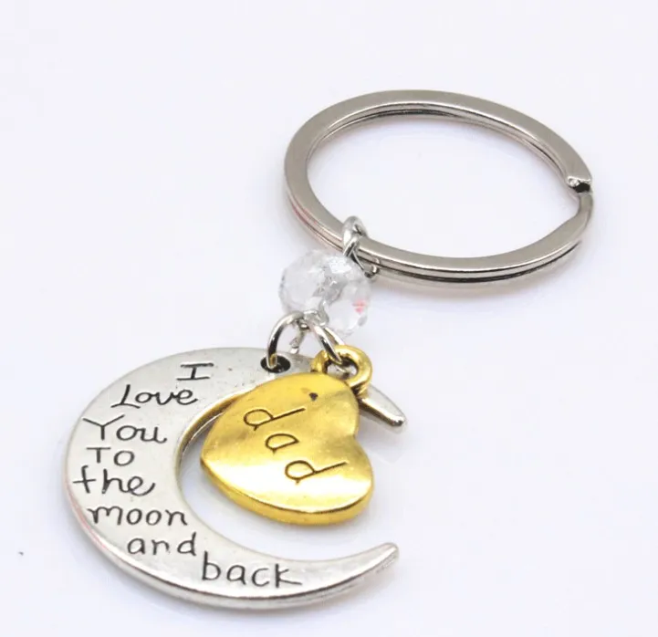 Valentine′s Day Gift Love Moon Shape Mom Keychain