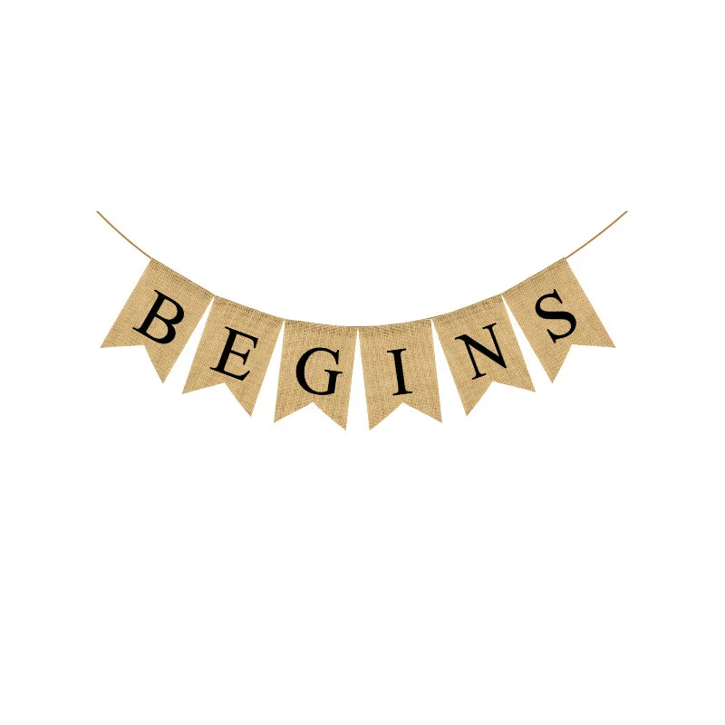 Wedding Party Decoration Garland Engagement String Flag Linen Swallowtail Flag