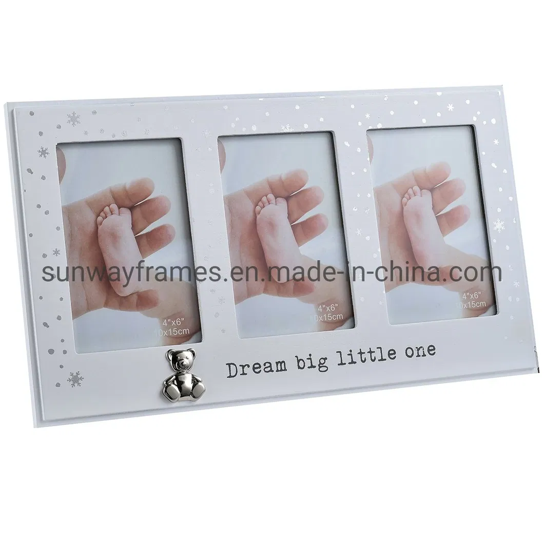 White Collage Frame with 3 Openings for 4X6 Photos