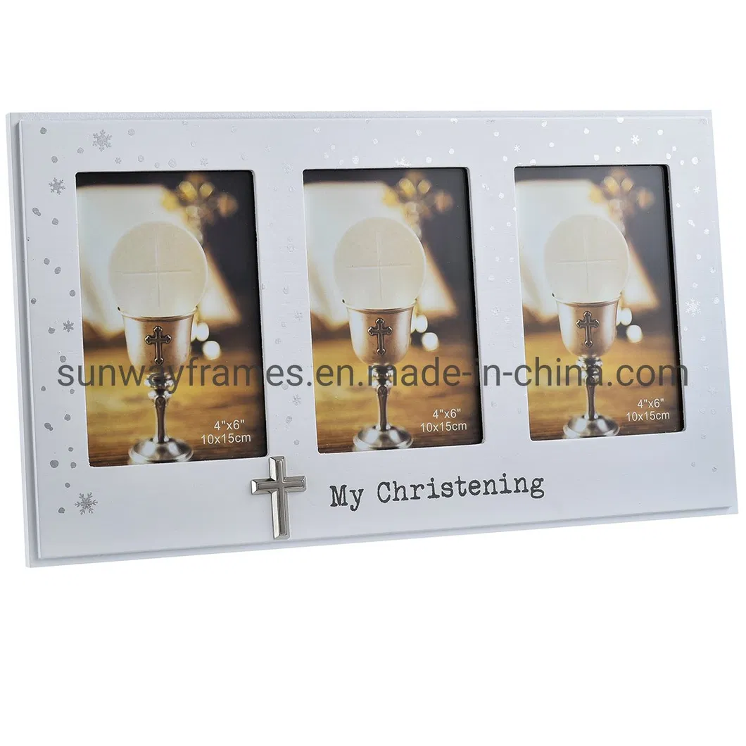 White Collage Frame with 3 Openings for 4X6 Photos