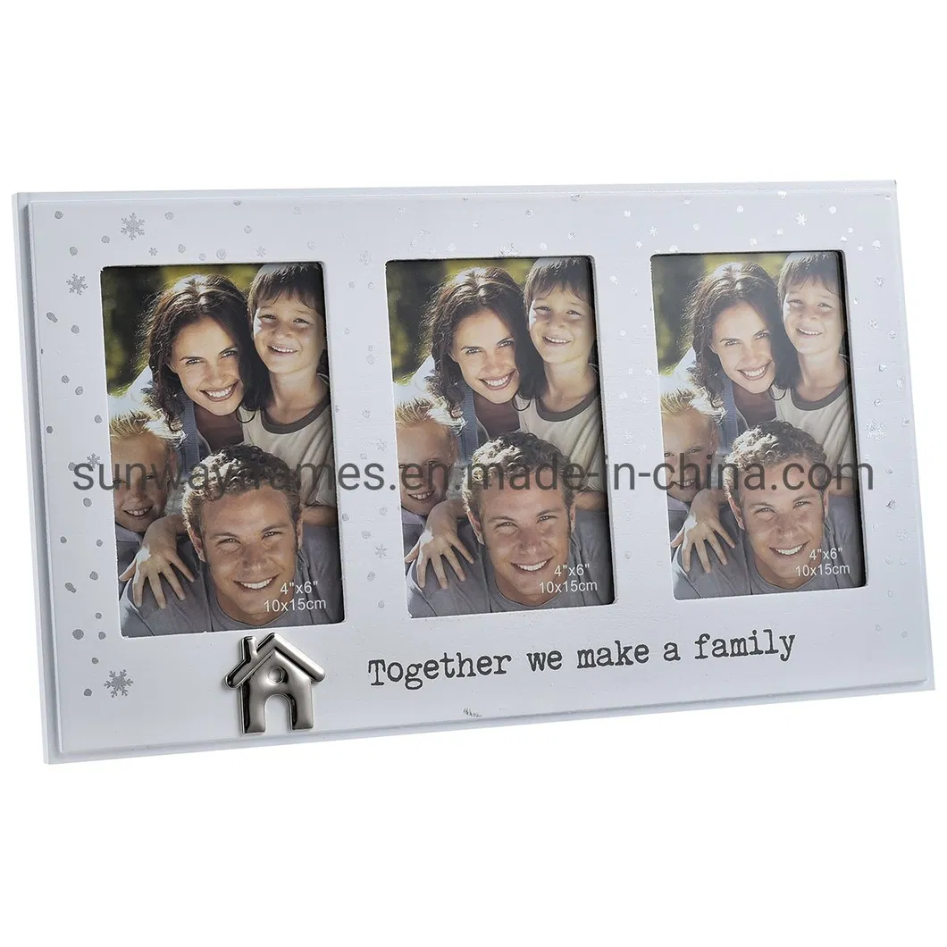 White Collage Frame with 3 Openings for 4X6 Photos
