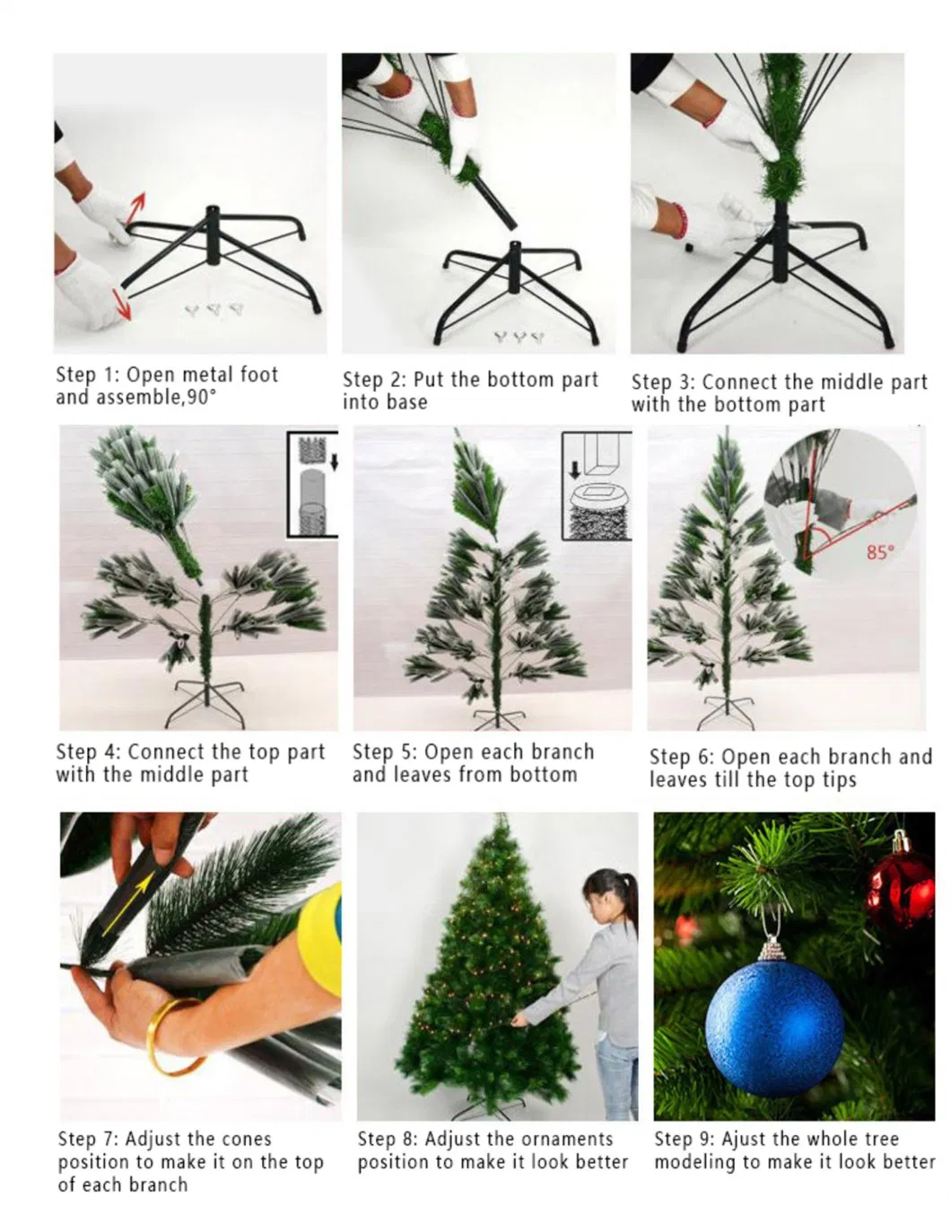 White/Dark Red Christmas Home Decoration Gift Ornament Tree 210cm