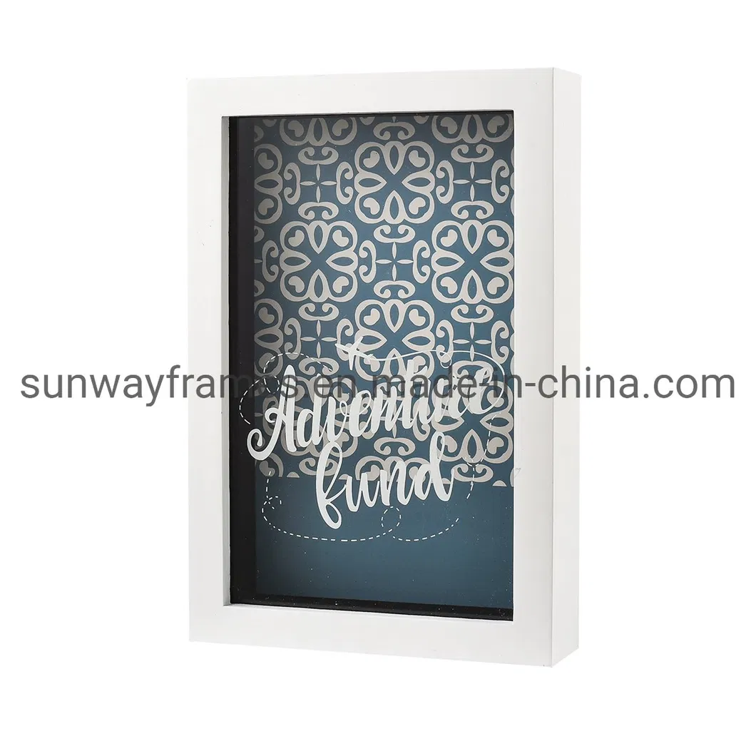 White MDF Coin Display Box with Silkscreen Glass