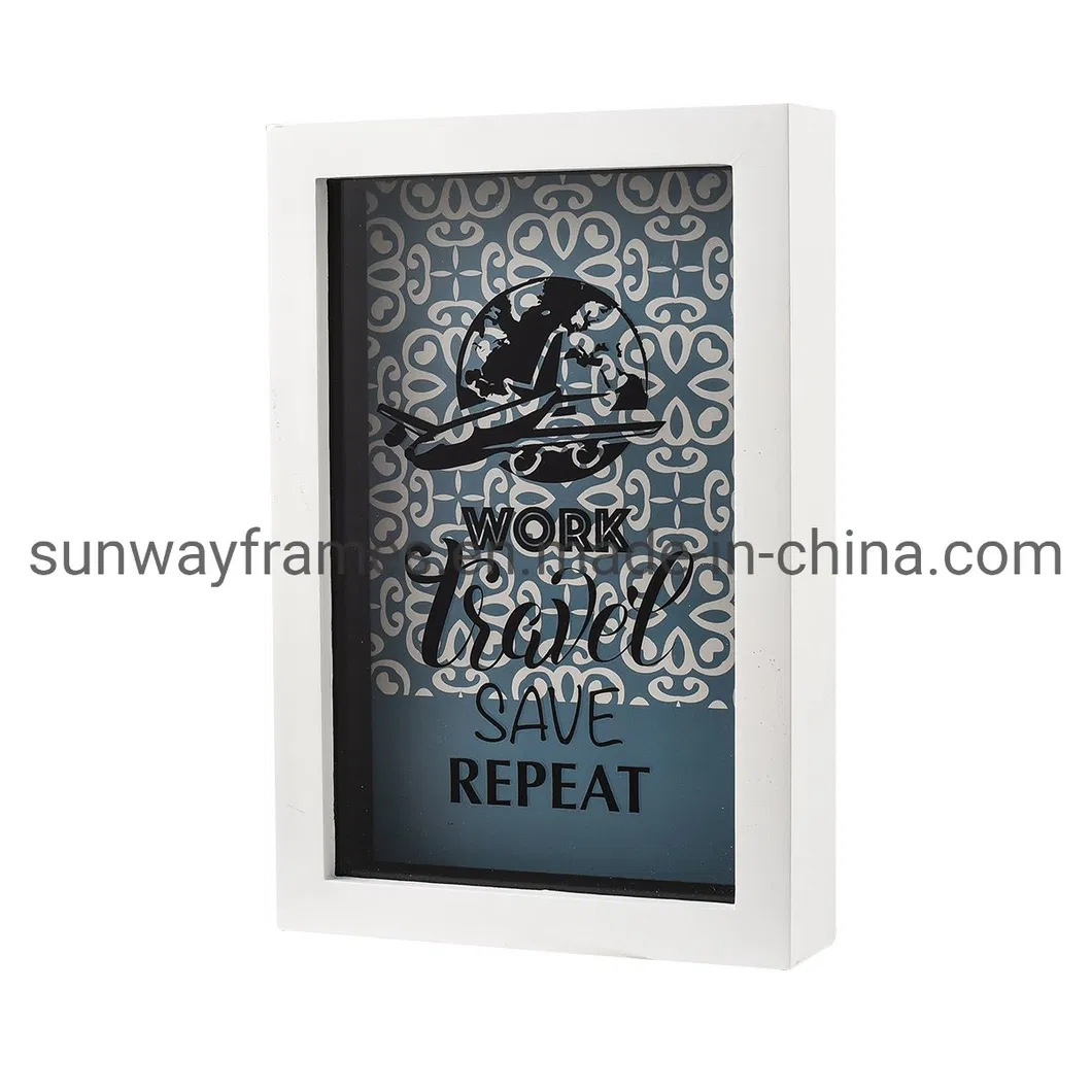 White MDF Coin Display Box with Silkscreen Glass