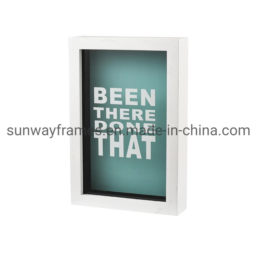 White MDF Coin Display Box with Silkscreen Glass