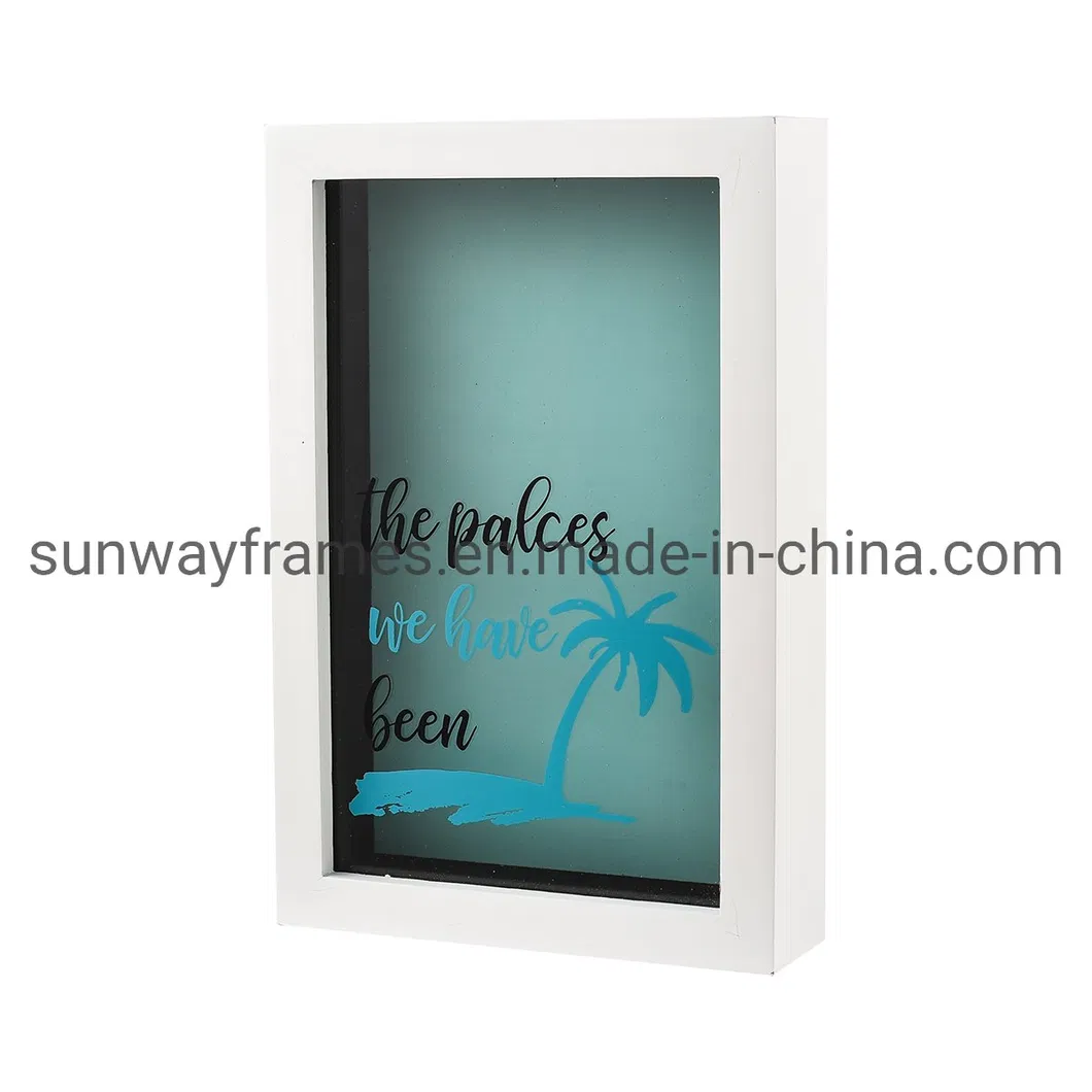 White MDF Coin Display Box with Silkscreen Glass