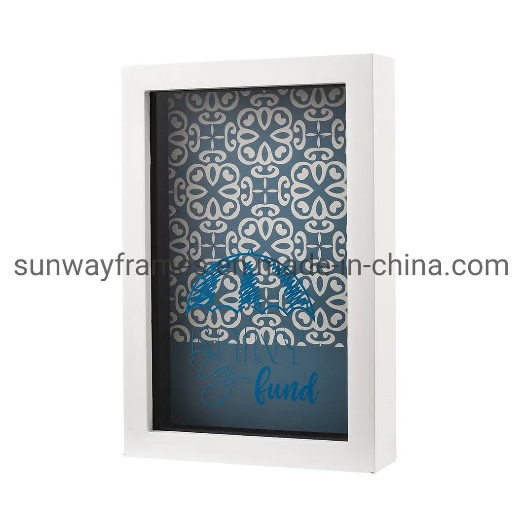 White MDF Coin Display Box with Silkscreen Glass