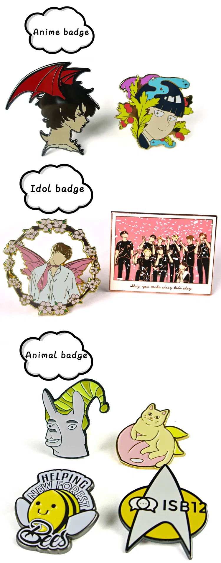 Wholesale Best Kpop Idol Metal Soft Enamel Lapel Pin Badge