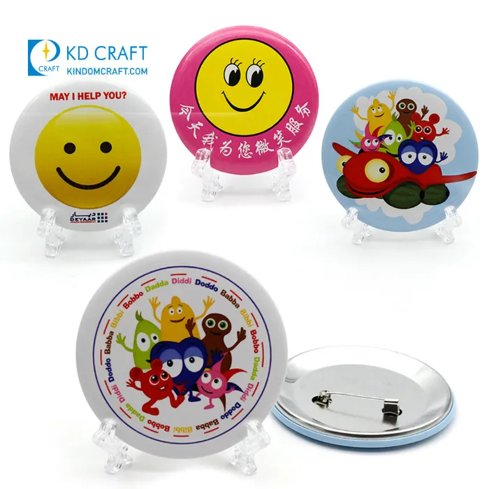 Wholesale Bulk Cheap Custom Sublimation Anime Metal Pin Badge Printing Button Tinplate Badge for Promotion