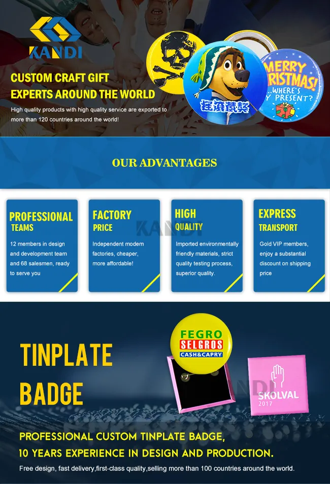 Wholesale Bulk Cheap Custom Sublimation Anime Metal Pin Badge Printing Button Tinplate Badge for Promotion