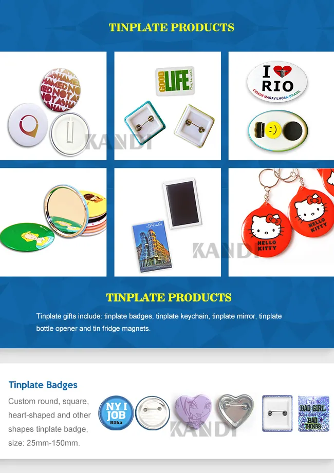 Wholesale Bulk Cheap Custom Sublimation Anime Metal Pin Badge Printing Button Tinplate Badge for Promotion