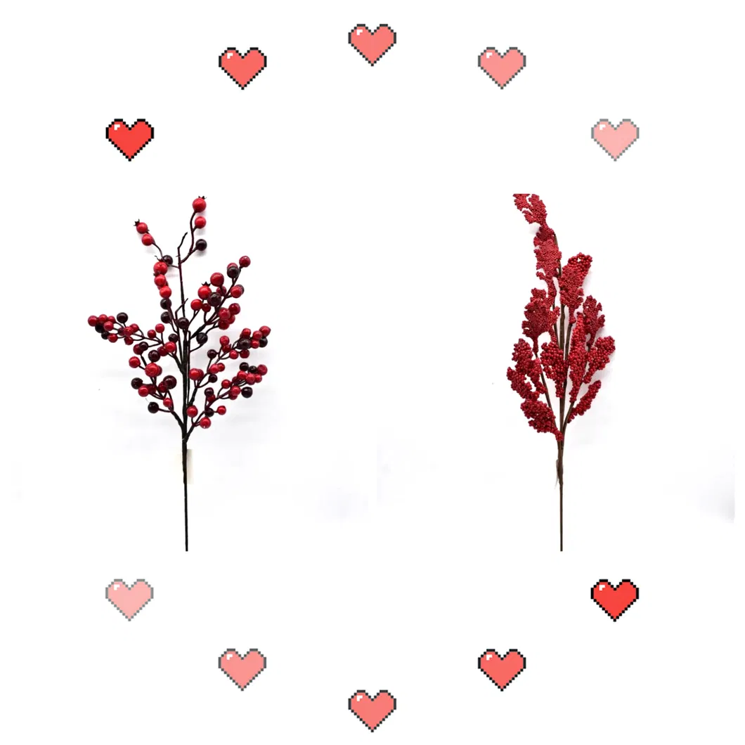 Wholesale Bulk Stems Farmhouses Pinecone Holly Artificial Berry Stems Christmas Branches