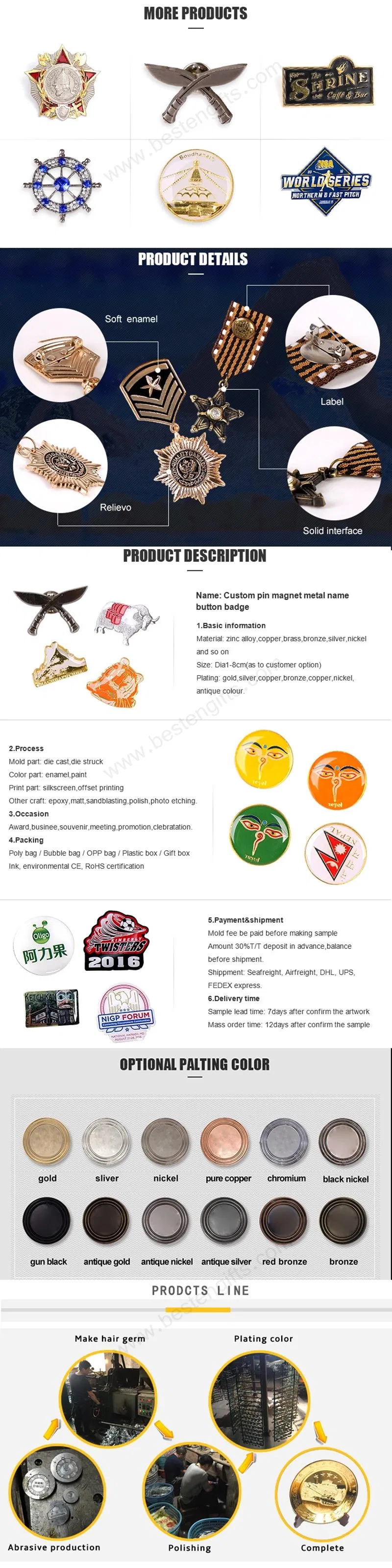Wholesale Cap Hat Anti Brass Gold Plated Soft Hard Enamel Lapel Pin