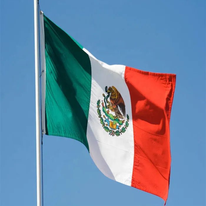 Wholesale Custom Printing Polyester Any Size Outdoor Hanging Mexican Flag