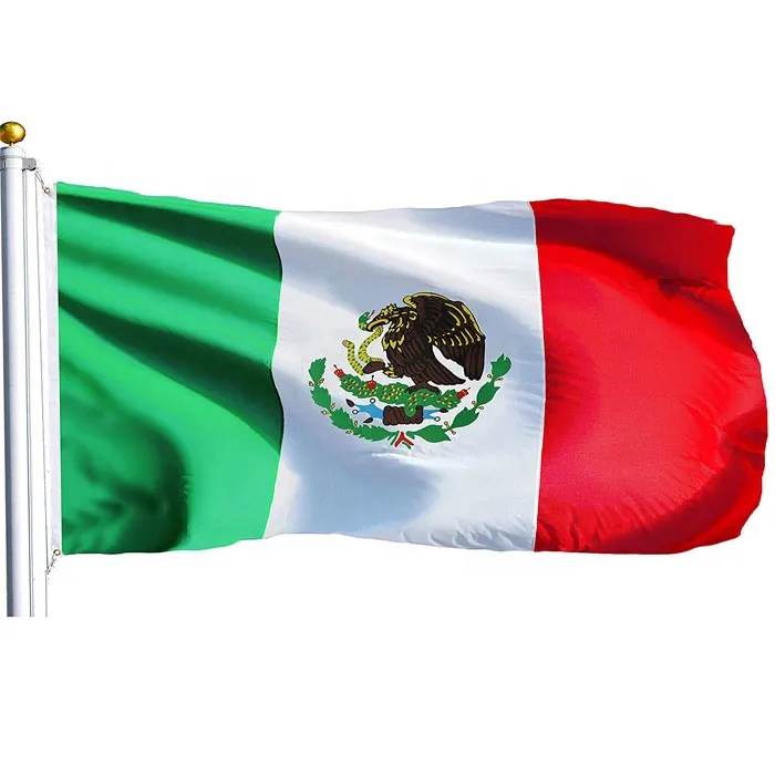 Wholesale Custom Printing Polyester Any Size Outdoor Hanging Mexican Flag