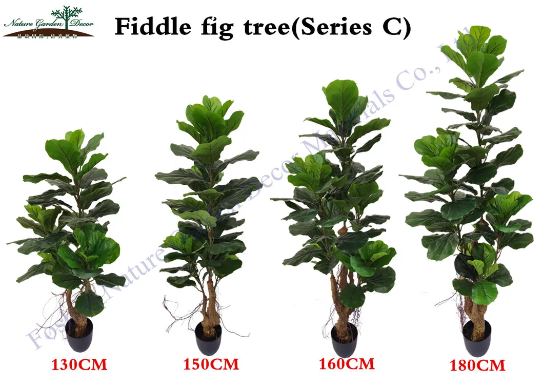 Wholesale Fake Fiddle Fig Plants for House Decoration Hight Quality Artificial Tree