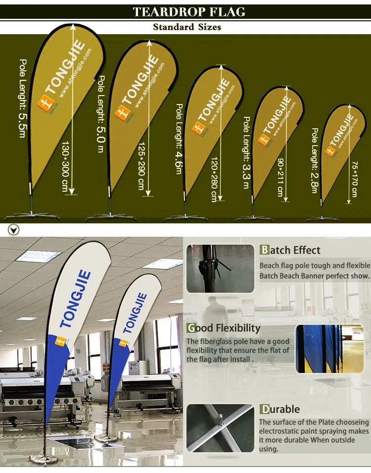 Wholesale Heat Transfer Teardrop Flag, Polyester Flag for Advertising (TJ-25)