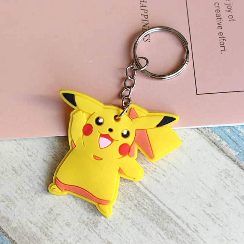 Wholesale in Stock Cute Pikachu Key Chain Custom Anime Character Keychain