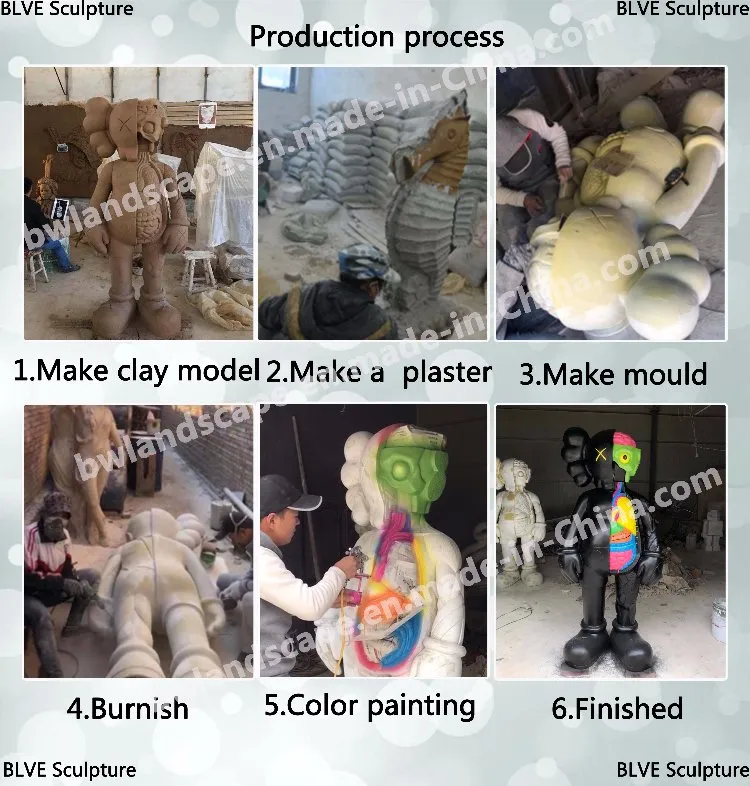 Wholesale Life Size Resin Statue Fiberglass Kaws Sculpture Fsm-05