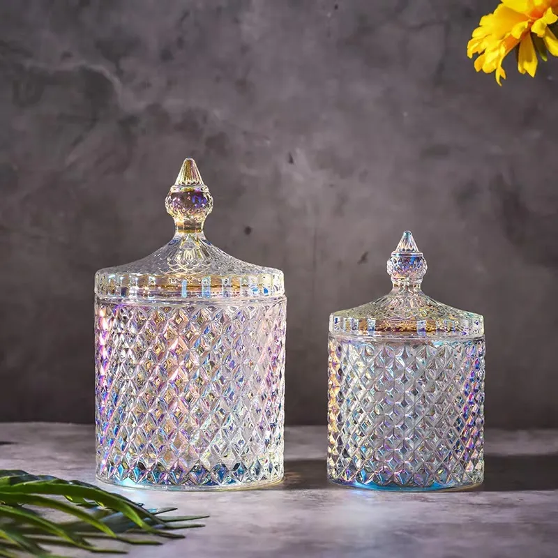 Wholesale Luxury Empty Glass Candle Jars with Lid for Candle Making