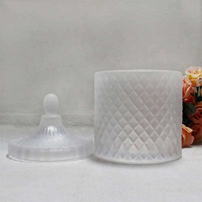 Wholesale Luxury Empty Glass Candle Jars with Lid for Candle Making