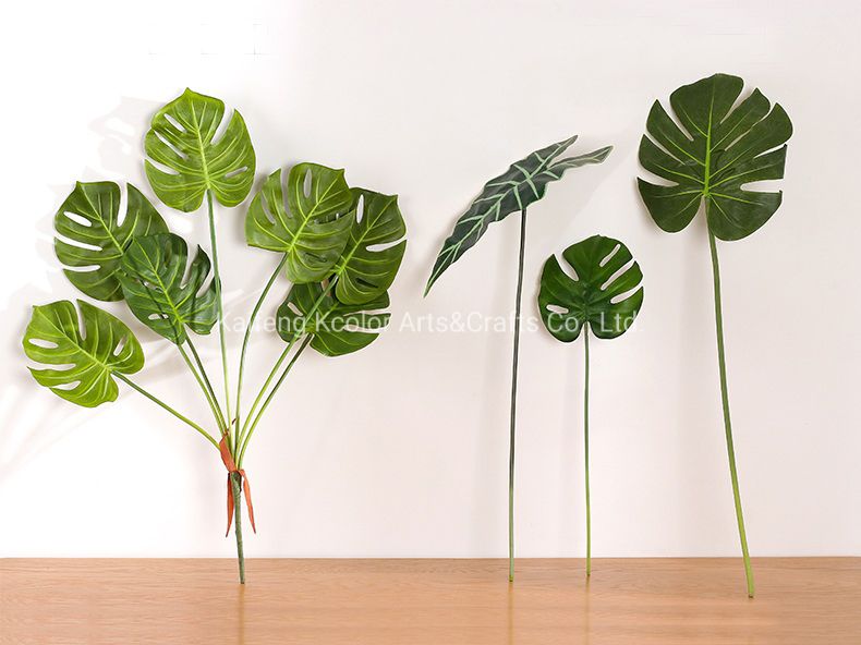 Wholesale Plastic Artificial Monstera Plant Leaves for Home Decoration