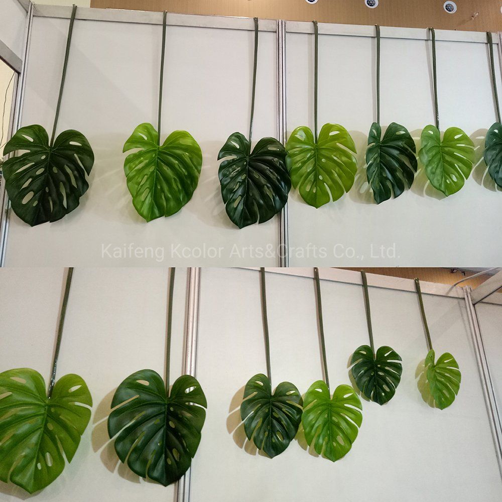 Wholesale Plastic Artificial Monstera Plant Leaves for Home Decoration