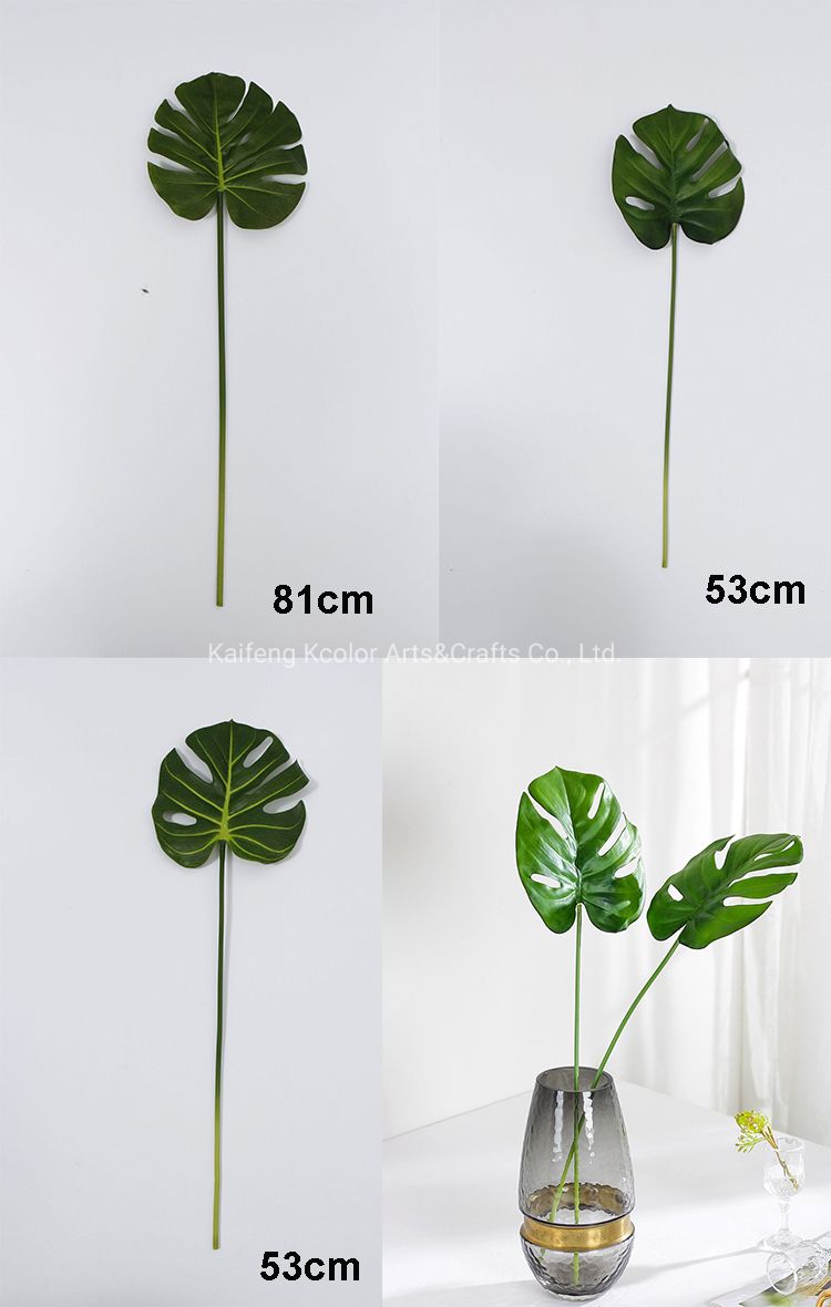 Wholesale Plastic Artificial Monstera Plant Leaves for Home Decoration