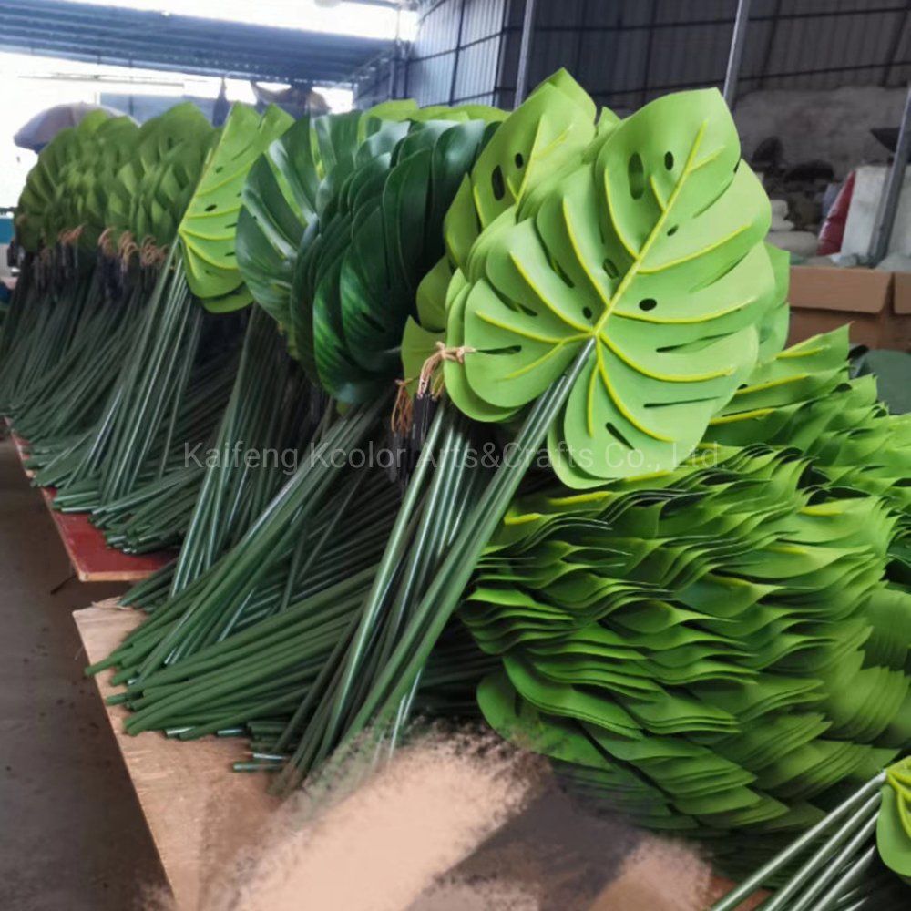 Wholesale Plastic Artificial Monstera Plant Leaves for Home Decoration