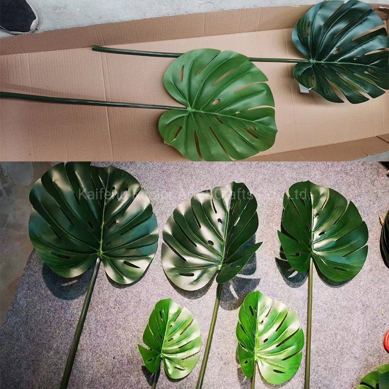 Wholesale Plastic Artificial Monstera Plant Leaves for Home Decoration