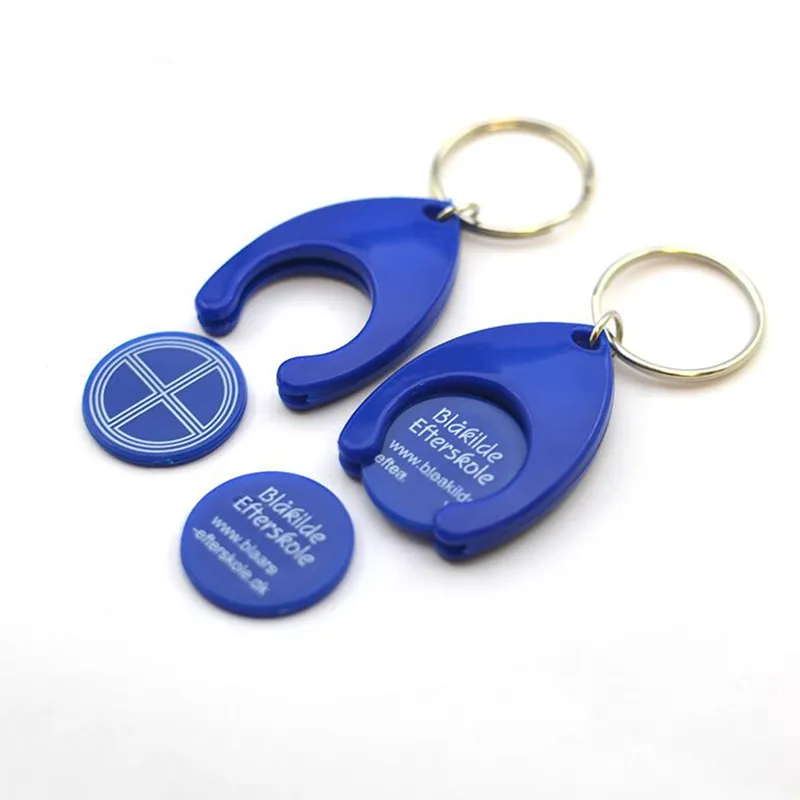 Wholesale Plastic Supermarket Shopping Trolley Cheap Caddy Custom Metal Euro Token Coin Key Holder