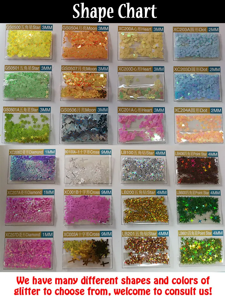 Xucai Factory Direct Wholesale Supply Chunky Mixed Chunky Bulk Iridescent and Rainbow Mixture Polyester Mixed Glitter Sequins for Nails and Face